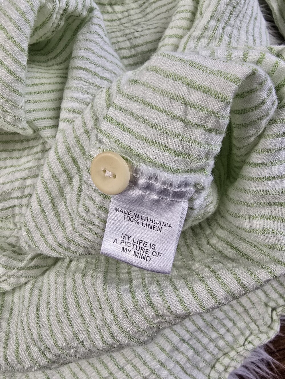 Flax Linen Button down Tunic Top Small - Picture 9 of 12